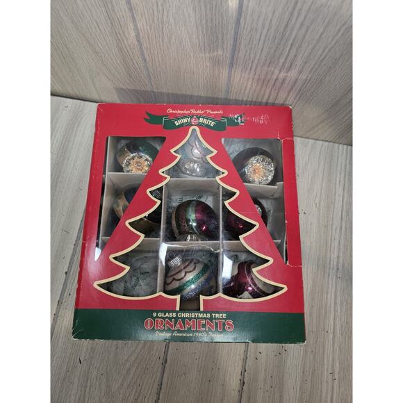 Christopher Radko Shiny Brite 8 Christmas Ornaments Mixed Frosted Reflector Read - Picture 1 of 13